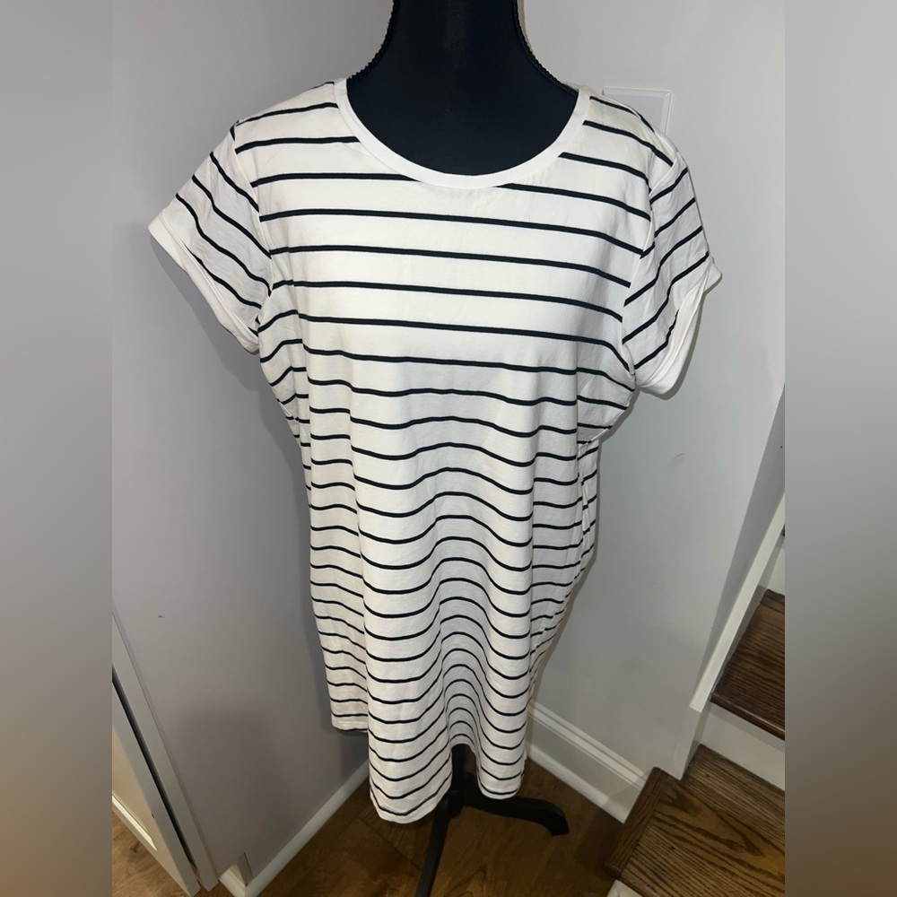 Lulu's White and Black Striped Mini Dress